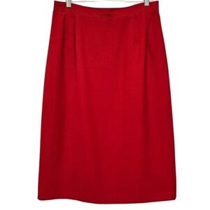 Joan Leslie red twill midi skirt, vintage 90's